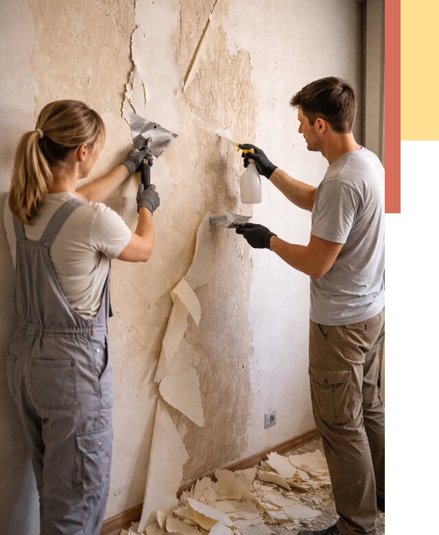 Снятие старых обоев в Алексеевке от 5315 руб. под ключ недорого | ОТДЕЛОЧНИК-Лкв