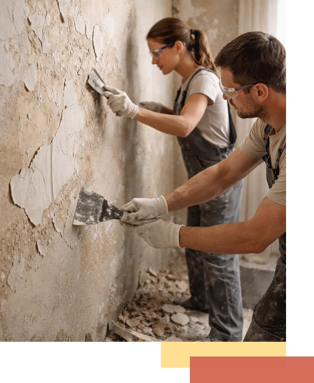 Снятие старой шпаклевки и подготовка поверхностей в Алексеевке