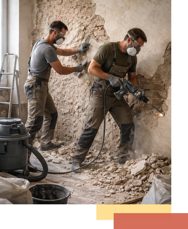 Демонтаж штукатурки со стен в Алексеевке быстро и аккуратно