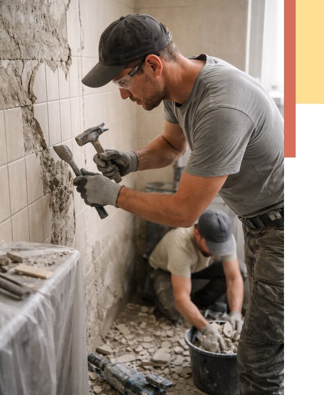 Демонтаж плитки со стен в Алексеевке от 861 руб. — быстро и недорого | ОТДЕЛОЧНИК-Лкв