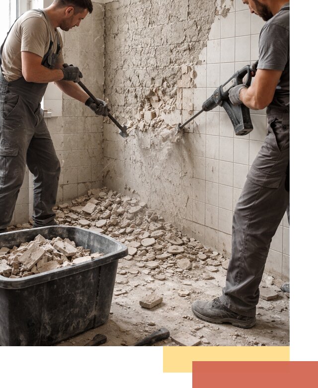 Демонтаж плитки со стен в Алексеевке быстро и аккуратно