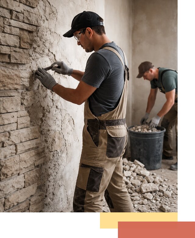 Демонтаж декоративного камня в Алексеевке профессионально и безопасно