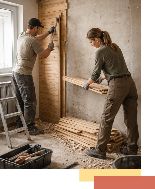 Демонтаж вагонки со стен в Алексеевке — профессиональный демонтаж