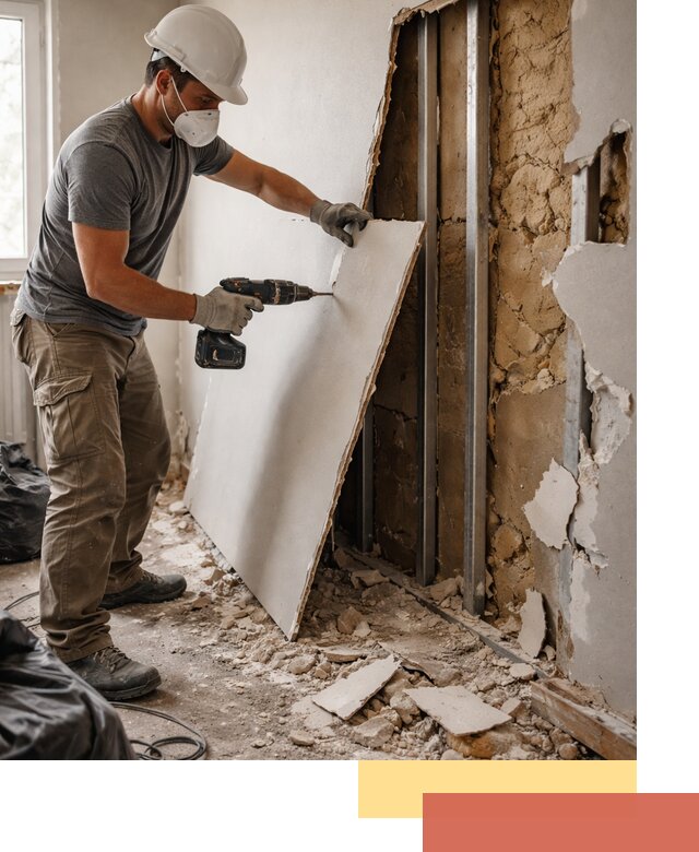 Демонтаж гипсокартона со стен в Алексеевке качественно и быстро