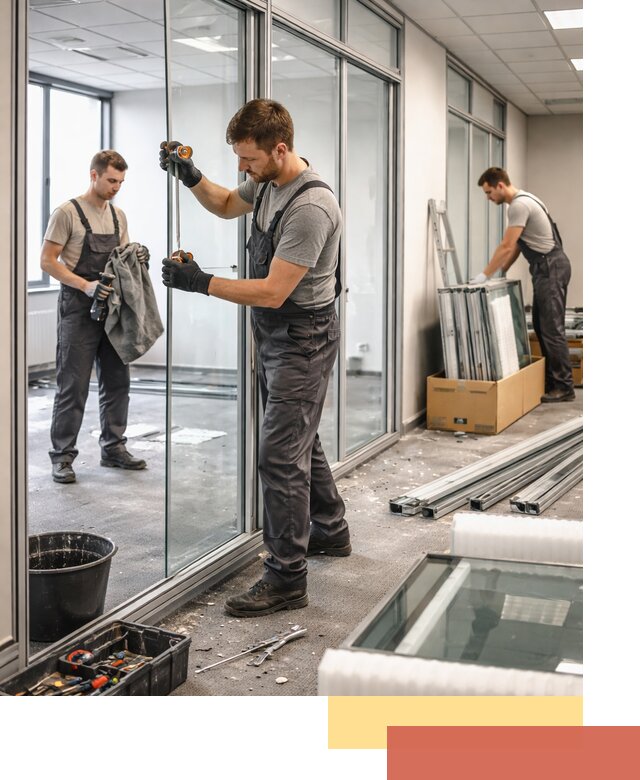 Демонтаж стеклянных перегородок в Алексеевке быстро и безопасно