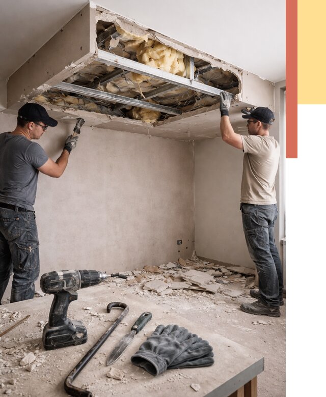 Демонтаж короба из гипсокартона в Алексеевке от 1539 руб. — быстро и недорого | ОТДЕЛОЧНИК-Лкв