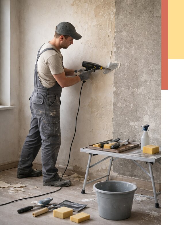 Очистка стен от клея в Алексеевке от 1873 руб. — снятие и удаление клея со стен | ОТДЕЛОЧНИК-Лкв