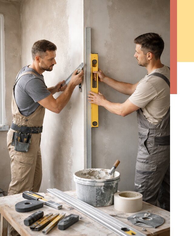 Выведение углов стен в Алексеевке от 1873 руб. быстро и недорого | ОТДЕЛОЧНИК-Лкв