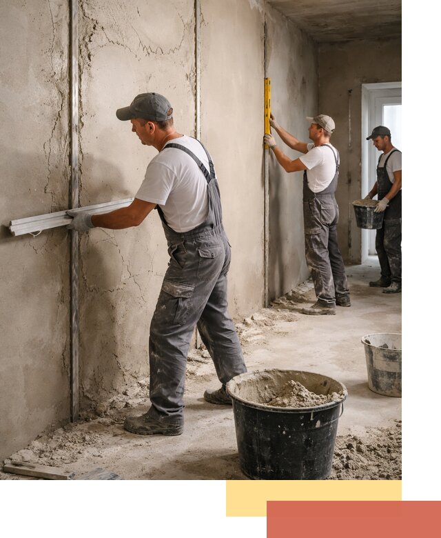 Штукатурка стен по маякам в Алексеевке — точная и ровная поверхность