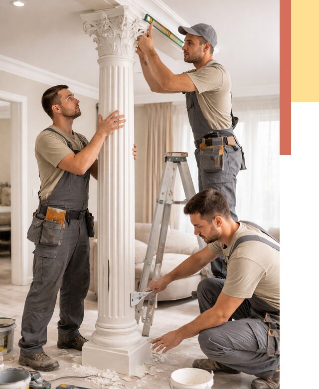 Установка декоративных колонн в Алексеевке от 12149 руб. под ключ | ОТДЕЛОЧНИК-Лкв