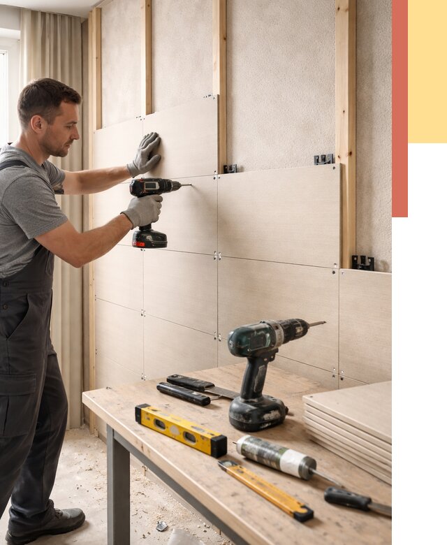 Монтаж МДФ панелей на стены в Алексеевке от 1266 руб. под ключ | ОТДЕЛОЧНИК-Лкв