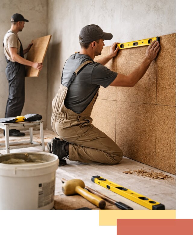 Монтаж пробковых панелей на стены в Алексеевке быстро и качественно