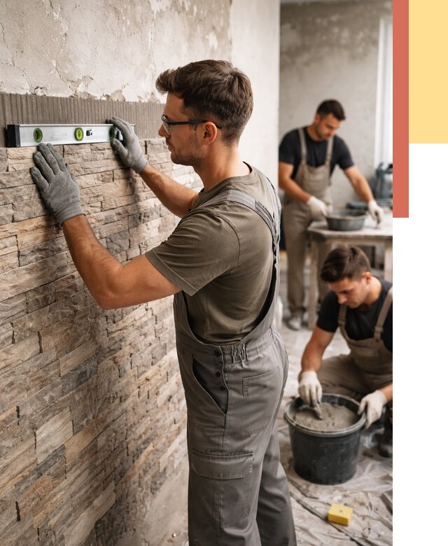 Монтаж искусственного камня в Алексеевке от 4556 руб. под ключ | ОТДЕЛОЧНИК-Лкв