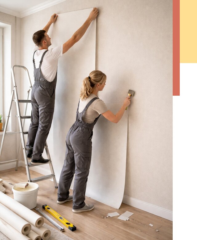 Поклейка флизелиновых обоев в Алексеевке от 6074 руб. | Быстро и недорого — ОТДЕЛОЧНИК-Лкв