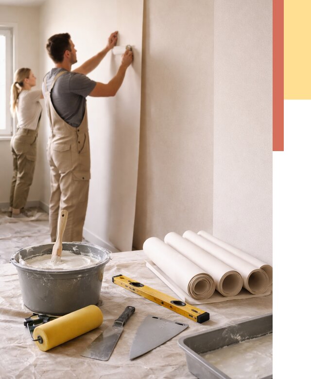 Поклейка бумажных обоев в Алексеевке от 5568 руб./м2 — быстро и недорого | ОТДЕЛОЧНИК-Лкв