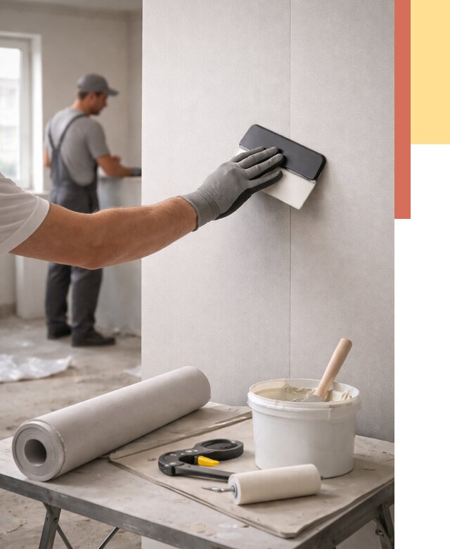 Поклейка обоев под покраску в Алексеевке от 3543 руб. за м2 | ОТДЕЛОЧНИК-Лкв