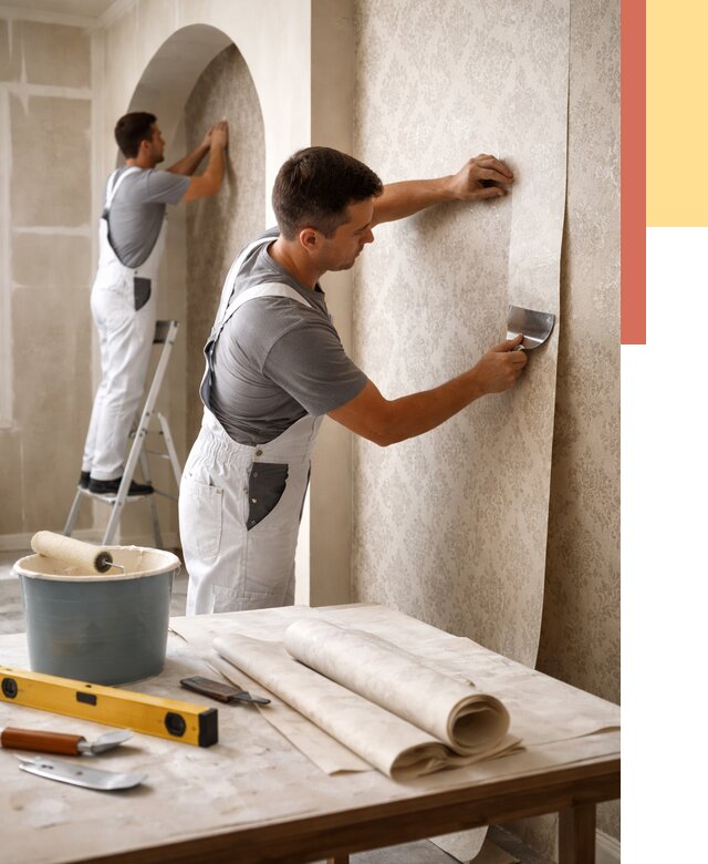 Поклейка обоев на сложные стены в Алексеевке от 2835 руб. под ключ | ОТДЕЛОЧНИК-Лкв