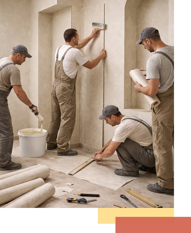 Поклейка обоев на сложные стены и неровные поверхности в Алексеевке