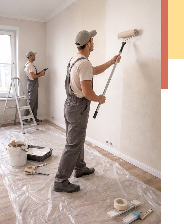 Покраска стен акриловой краской в Алексеевке от 3543 руб./м² — быстро и недорого | ОТДЕЛОЧНИК-Лкв