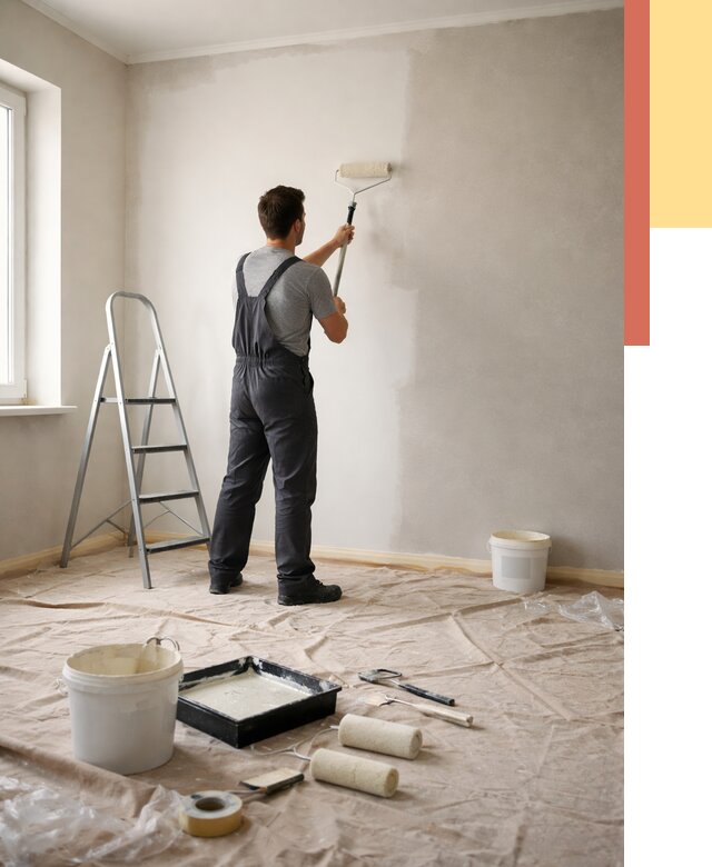 Покраска стен моющейся краской в Алексеевке от 354 руб./м² — быстро и недорого | ОТДЕЛОЧНИК-Лкв