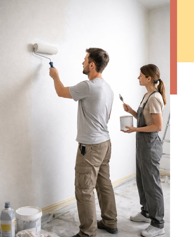 Окраска стен по стеклохолсту в Алексеевке от 4556 руб/м² под ключ | ОТДЕЛОЧНИК-Лкв