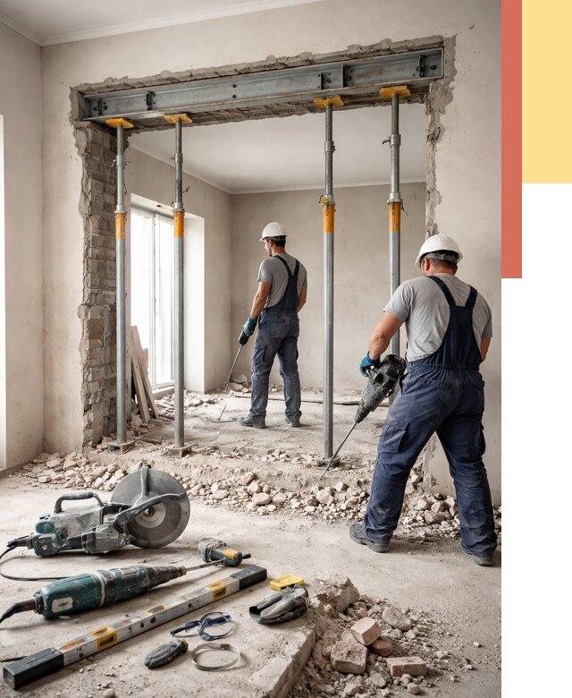 Прорезка проема в стене в Алексеевке от 4556 руб. — быстро и недорого | ОТДЕЛОЧНИК-Лкв