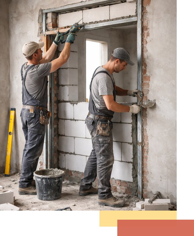 Закладка дверного проема под ключ в Алексеевке: демонтаж, монтаж, отделка