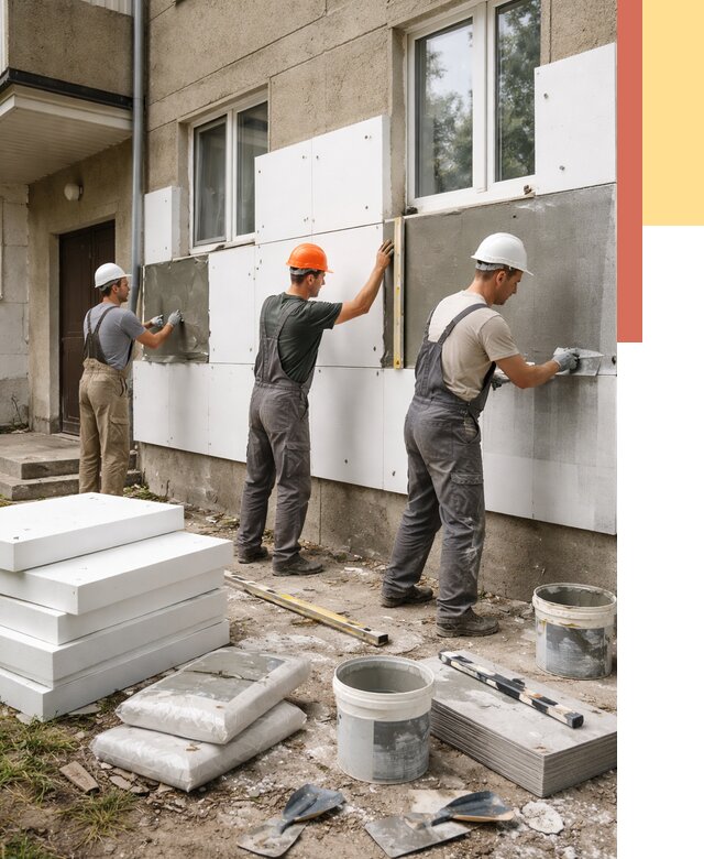 Утепление стен пенопластом в Алексеевке от 1772 руб. — недорого и под ключ | ОТДЕЛОЧНИК-Лкв