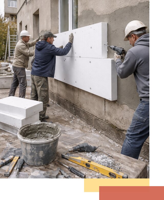 Утепление наружных стен пенопластом в Алексеевке