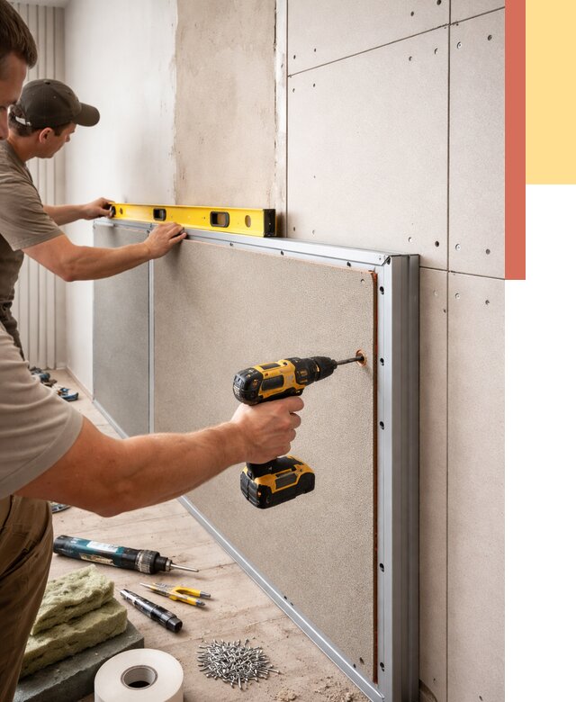 Шумоизоляция стен панелями ЗИПС в Алексеевке от 2227 руб./м² под ключ | ОТДЕЛОЧНИК-Лкв