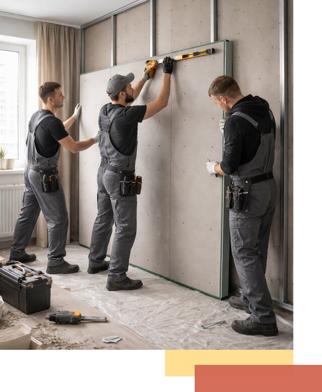 Шумоизоляция стен панелями ЗИПС в Алексеевке для жилых и коммерческих помещений