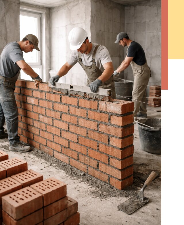 Кладка перегородок из кирпича в Алексеевке от 3543 руб. за м² | ОТДЕЛОЧНИК-Лкв