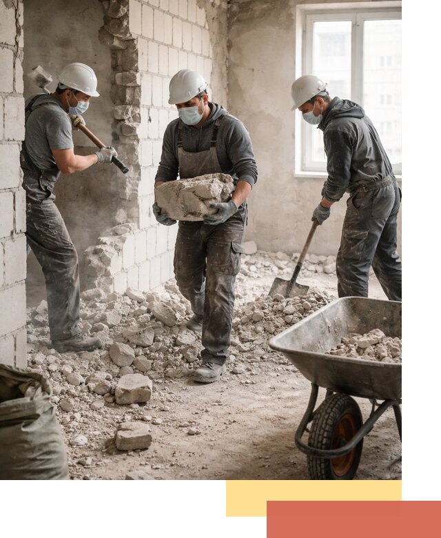 Демонтаж блочных перегородок в Алексеевке быстро и аккуратно