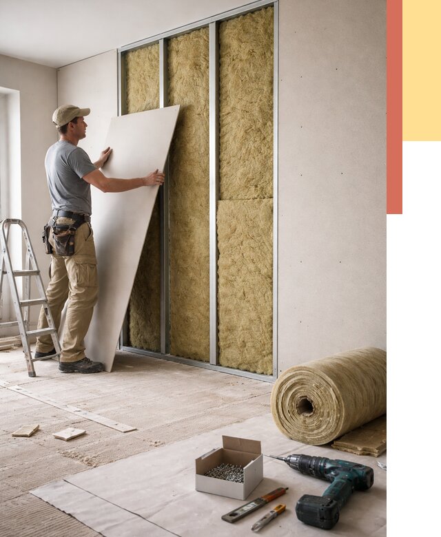 Перегородка из гипсокартона с шумоизоляцией в Алексеевке от 3159 руб. | ОТДЕЛОЧНИК-Лкв