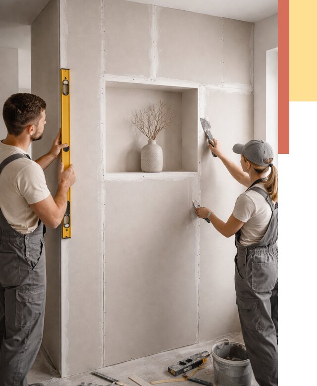 Перегородка из гипсокартона с нишей в Алексеевке от 3290 руб. под ключ | ОТДЕЛОЧНИК-Лкв