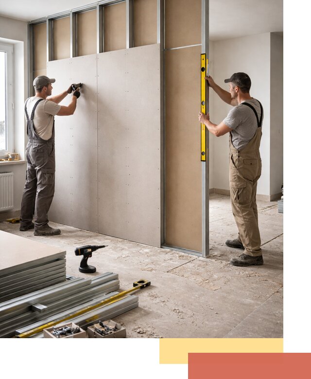 Зонирующая перегородка из гипсокартона под ключ в Алексеевке