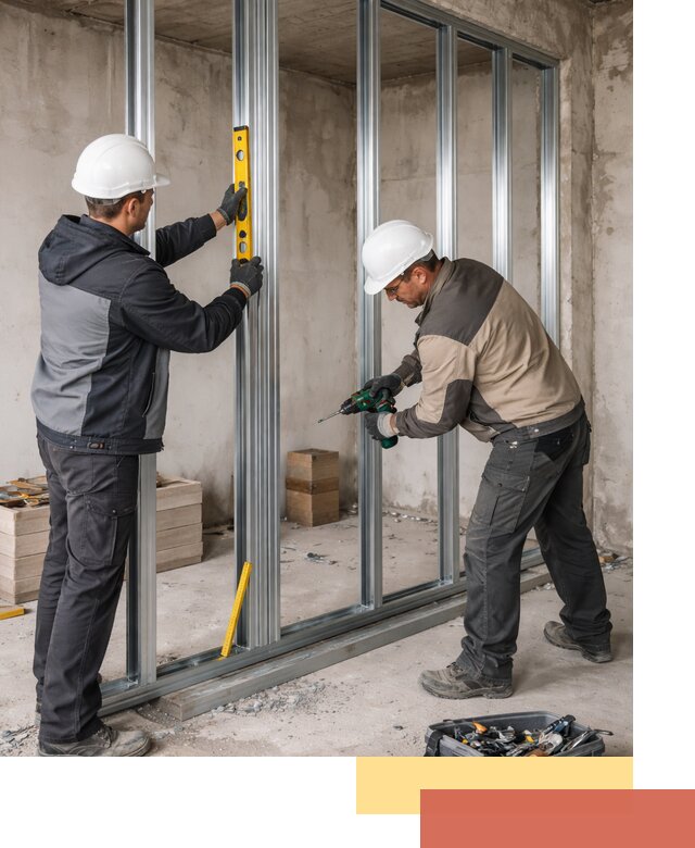 Монтаж каркаса перегородки из профиля в Алексеевке