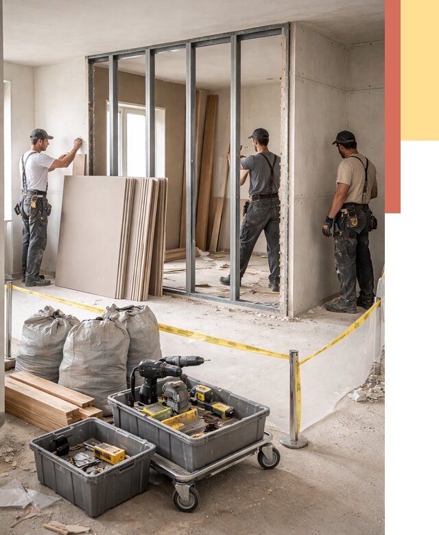 Перенос гипсокартонной перегородки в Алексеевке под ключ от 4556 руб. | Демонтаж и монтаж – ОТДЕЛОЧНИК-Лкв