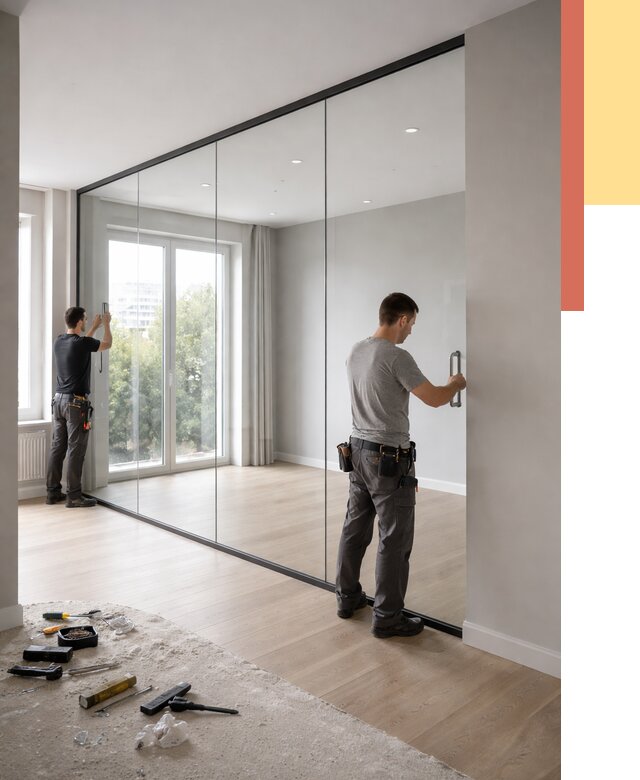 Изготовление стеклянных перегородок в Алексеевке от 12503 руб. под ключ | ОТДЕЛОЧНИК-Лкв