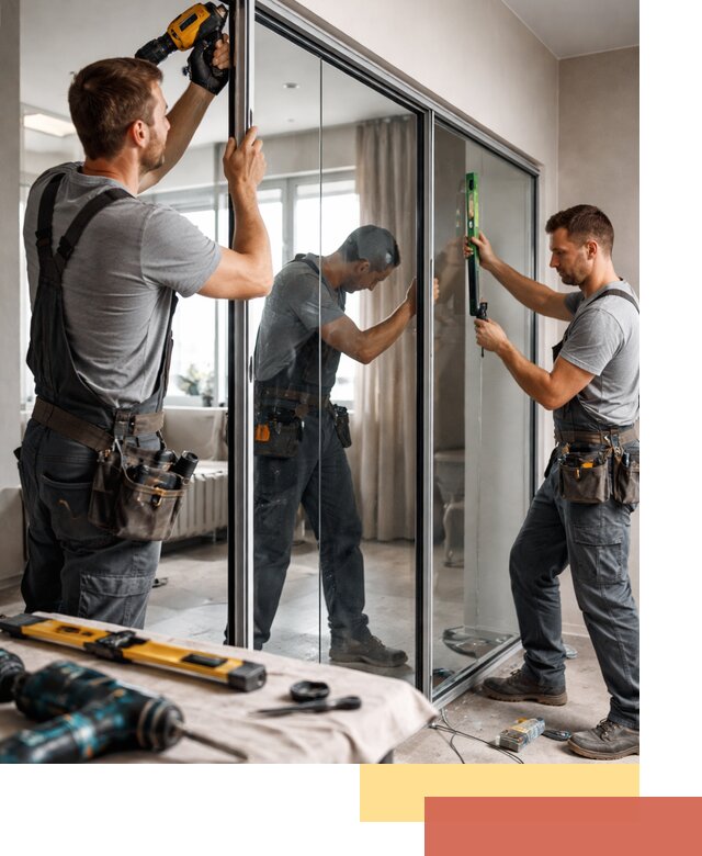 Каркасные стеклянные перегородки под ключ в Алексеевке