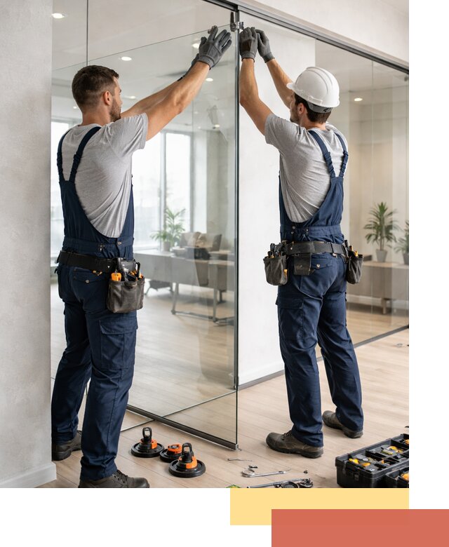 Безрамные стеклянные перегородки под ключ в Алексеевке