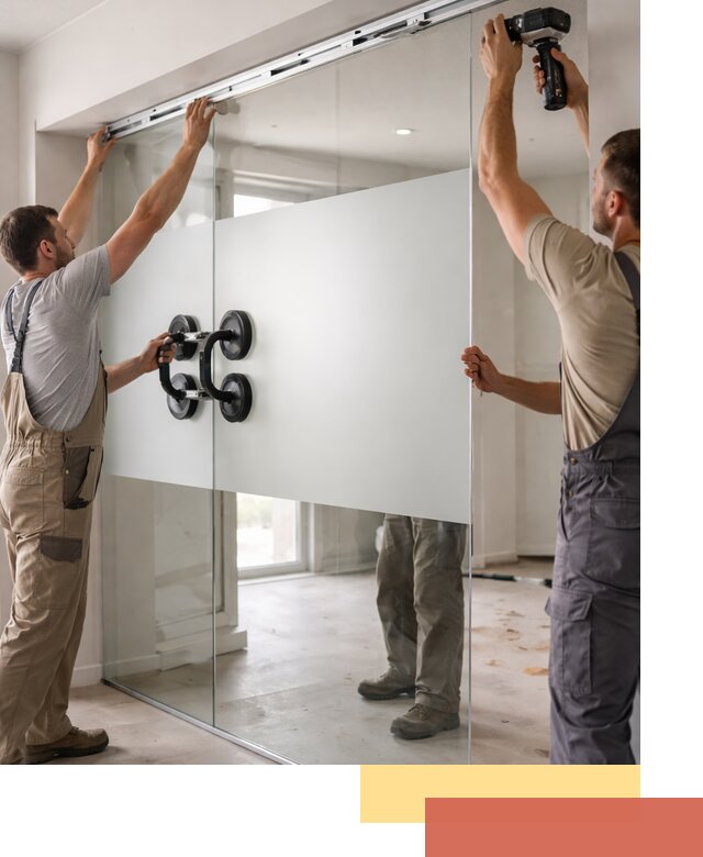 Матовые стеклянные перегородки под ключ в Алексеевке