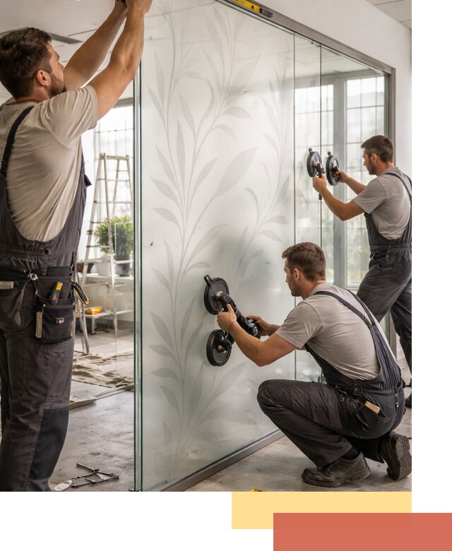 Стеклянные перегородки с рисунком на заказ в Алексеевке