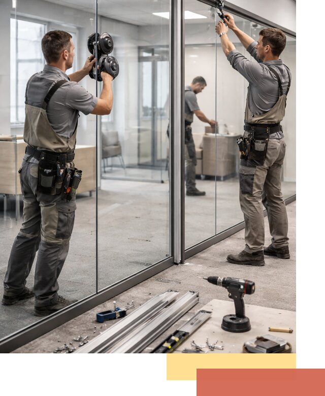 Стеклянные офисные перегородки под ключ в Алексеевке