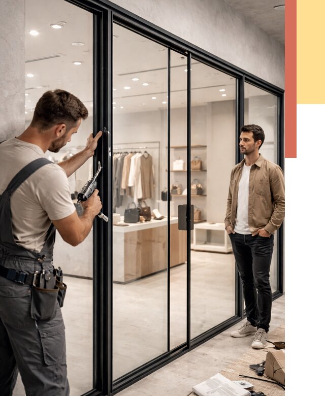 Стеклянные перегородки для магазинов в Алексеевке от 8302 руб. под ключ | ОТДЕЛОЧНИК-Лкв