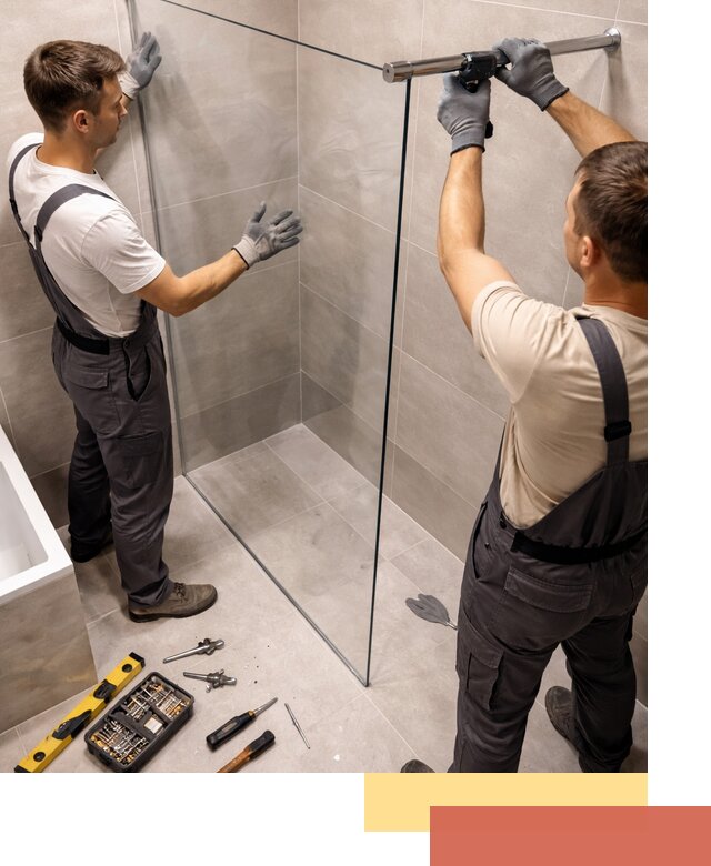 Стеклянные перегородки для душа в Алексеевке — изготовление и монтаж