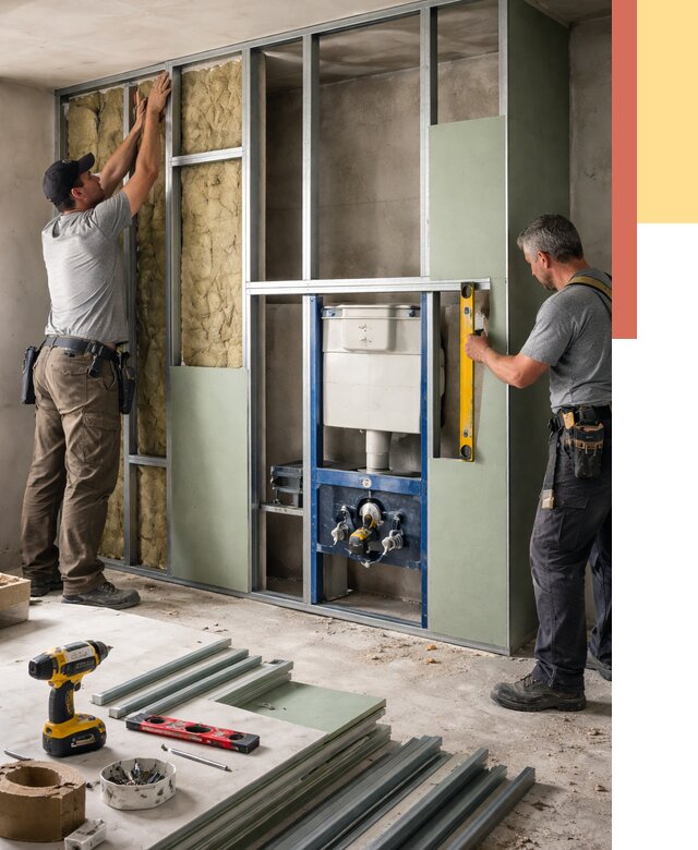 Установка сантехнических перегородок в Алексеевке от 8605 руб. | ОТДЕЛОЧНИК-Лкв