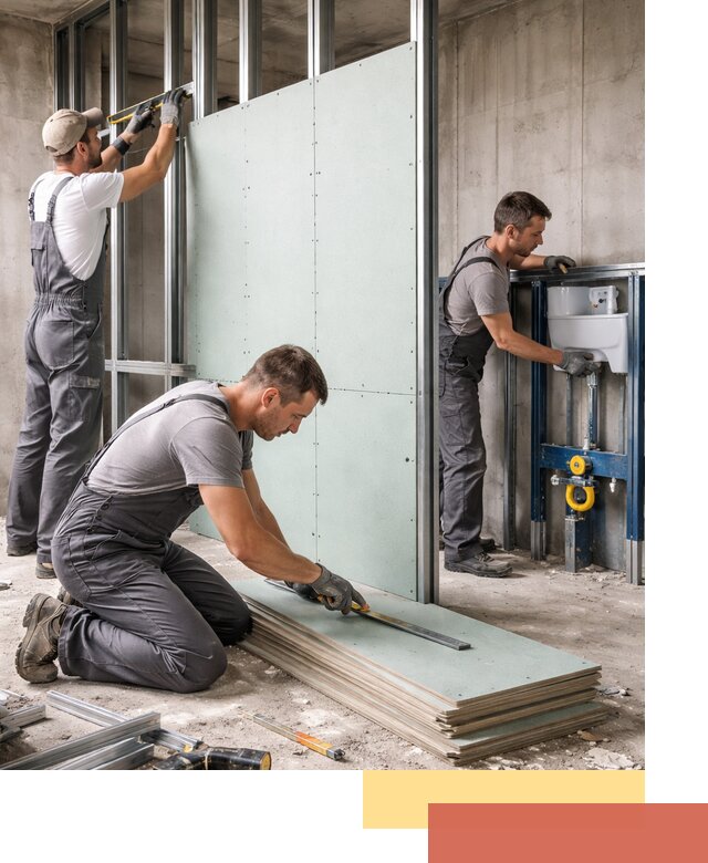 Монтаж и ремонт сантехнических перегородок в Алексеевке