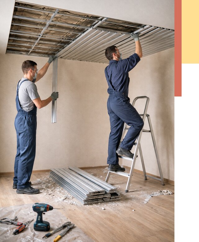 Демонтаж реечного потолка в Алексеевке от 4556 руб. быстро и недорого | ОТДЕЛОЧНИК-Лкв