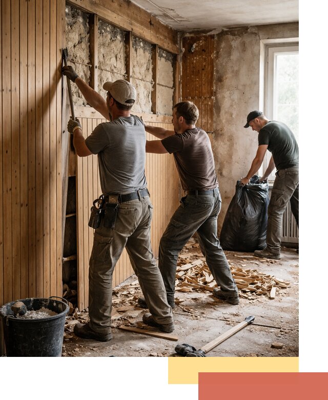 Демонтаж вагонки и вывоз материалов в Алексеевке